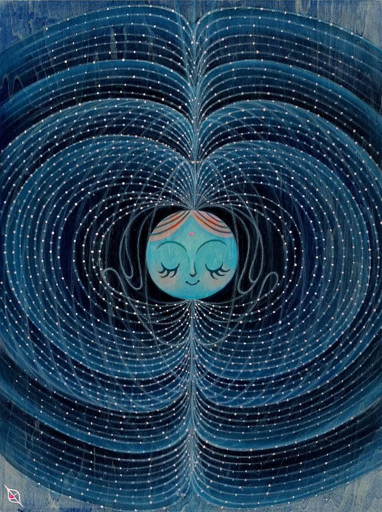 Original Art Pencil/Acrylic/Gouache Painting, measuring: 22.5W x 30H x 1D cm, by: Kaori Hamura Long (Japan). Styles: Expressionism, Modern, Surrealism, Abstract, Art Deco. Subject: Outer Space. Keywords: Earth, Peace, Torus, Space, Magnetic, Love, Sun. This Pencil/Acrylic/Gouache Painting is one of a kind and once sold will no longer be available to purchase. Buy art at Saatchi Art. Space Painting, Pencil Painting, Art Pencil, Gouache Painting, Acrylic Painting, Modern Surrealism, Surrealism Art, Abstract Expressionism, Abstract Art