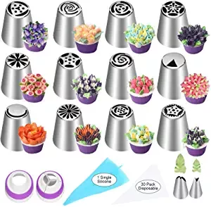 Amazon.com: YLYL 47 Pcs Russian Piping Tips Set, 12 Flower Frosting Tips Nozzles Icing Tips for Cake Decorating Tips Kit, Baking Supplies for Cookie Cupcake, 2 Leaf Piping Tips 2 Couplers 30 Pastry Baking Bags: Home & Kitchen Icing Tips, Frosting Tips, Cookies Cupcake, Cupcakes, Cupcake Frosting, Russian Piping Tips, Icing Nozzles, Cake Piping, Cake Decorating Kits