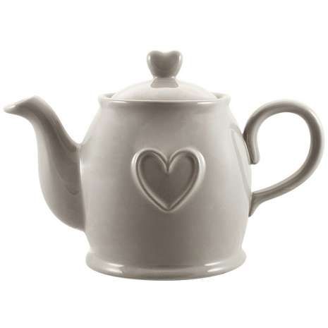 Country Heart Taupe Teapot | Tea pots Taupe kettle. | Whistling tea kettle