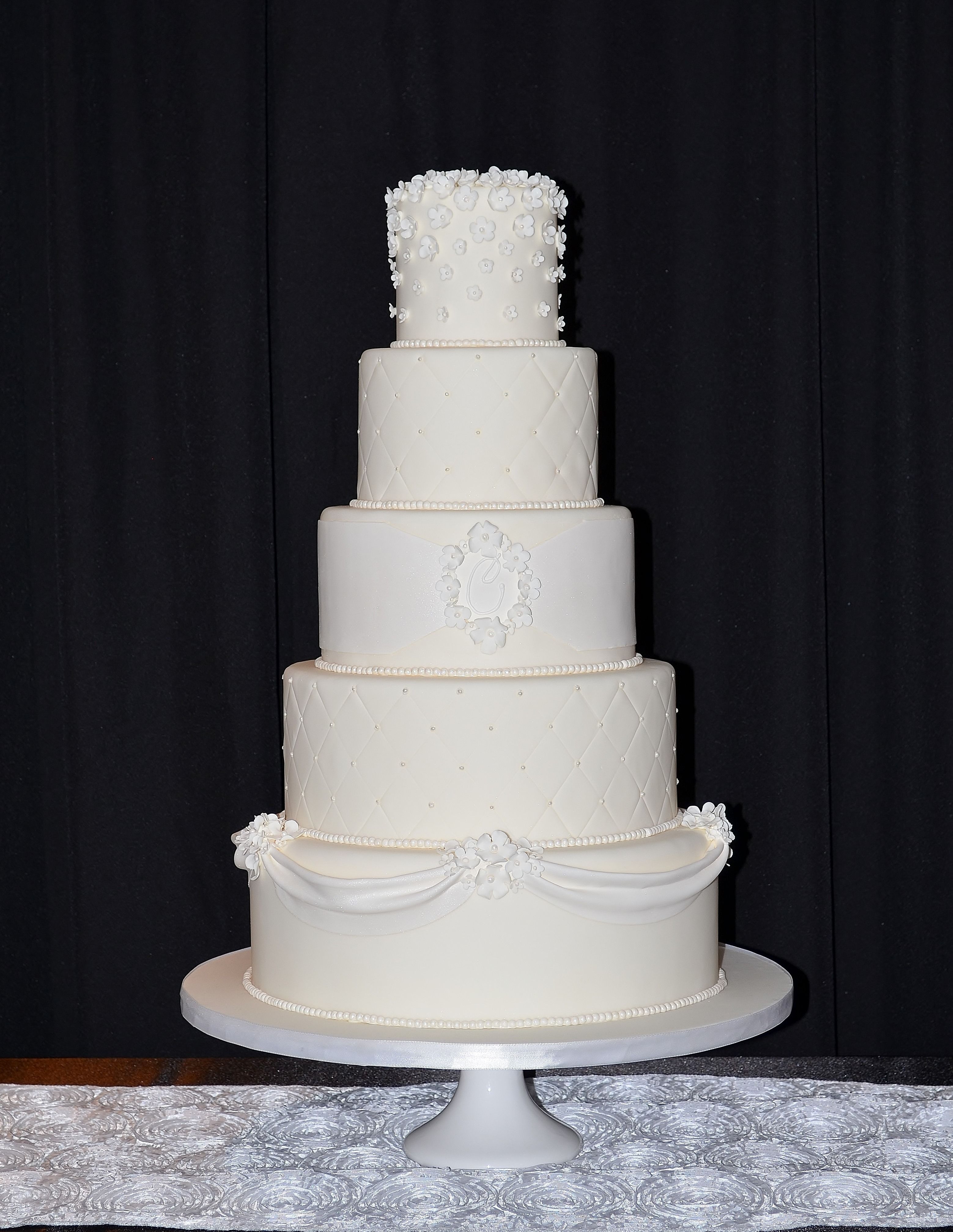 Quilted With Draping Wedding Cakes Quilted With Draping Wedding Cakes