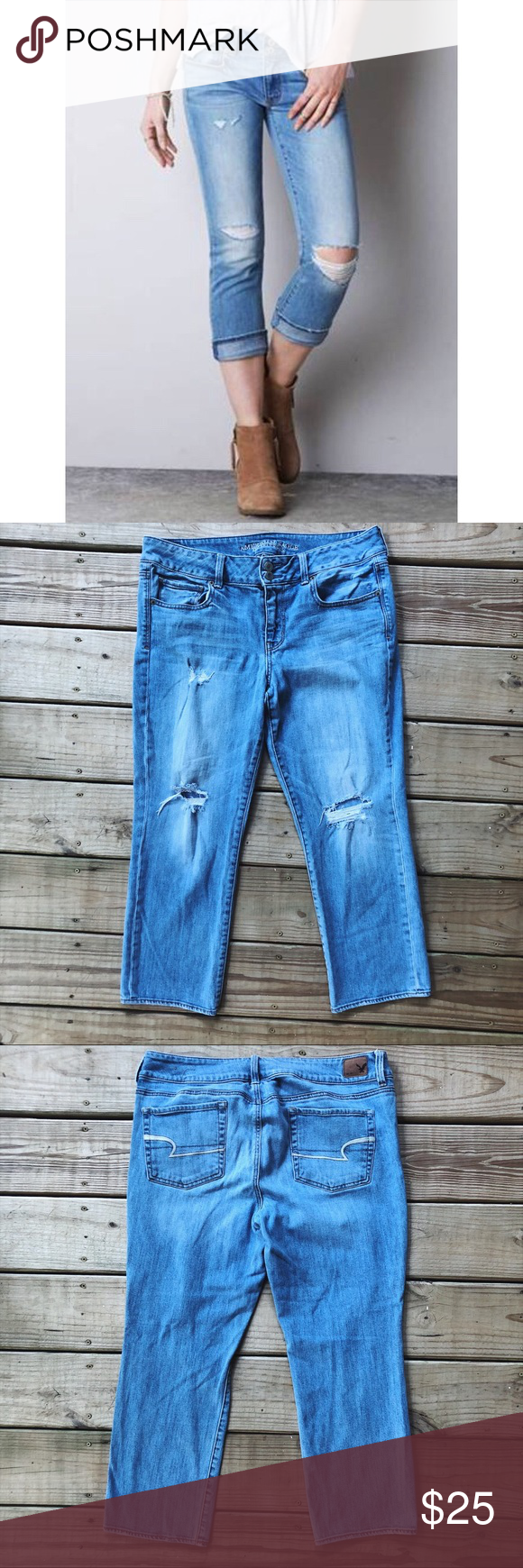 American Eagle Stretch Artist Crop Jeans (With images