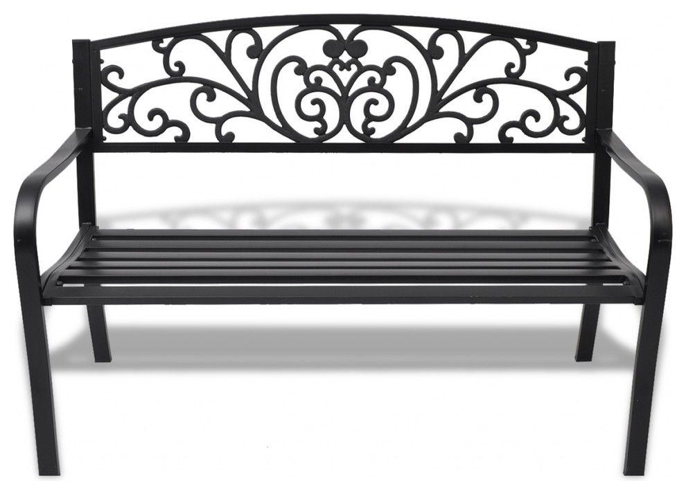 Vidaxl Garden Bench Black Cast Iron Bench Cast Iron Outdoor Decor