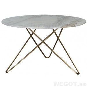 Topp runt marmor matbord med mässing underrede Ã: 120cm, matbord ...