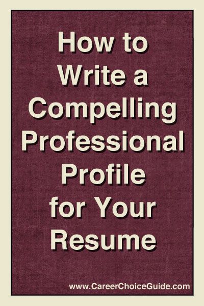 How To Write An Executive Resume Inspiration How To Write Compelling Resume Profiles Httpwww.careerchoiceguide . How To Write An Executive Resume Stunning How To Write Compelling Resume Profiles Httpwww.careerchoiceguide .