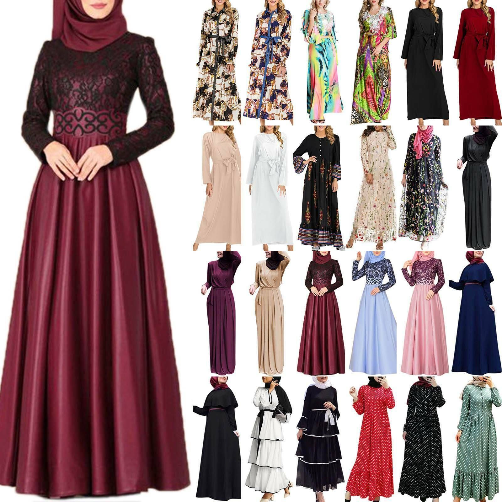 Damen Muslim Kleider Abaya Islamische Dubai Lang Kaftan Damen Muslim Kleider Abaya Islamische Dubai Lang Kaftan