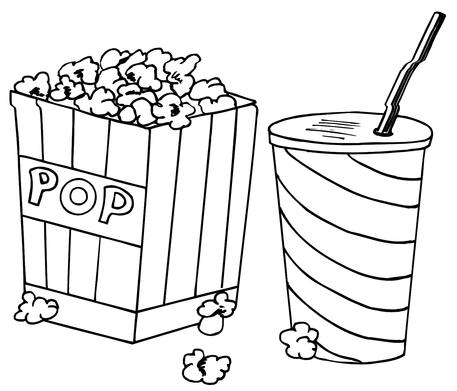8 Popcorn Coloring Pages Ideas | Gambar, Sketsa, Halaman Mewarnai