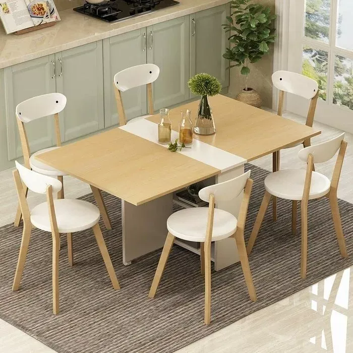 Comedor Plegable Zao Mesa 6 Puestos Moderno Muebles Deco | Mercado Libre Foldable Dining Table, Counter Height Dining Table, Solid Wood Dining Table, Extendable Dining Table, Dining Table In Kitchen, Kitchen Furniture, Furniture Decor, Furniture Price, Modular Furniture