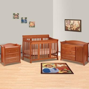 Storkcraft 3 Piece Nursery Set Tuscany Stages 4 In 1 Convertible