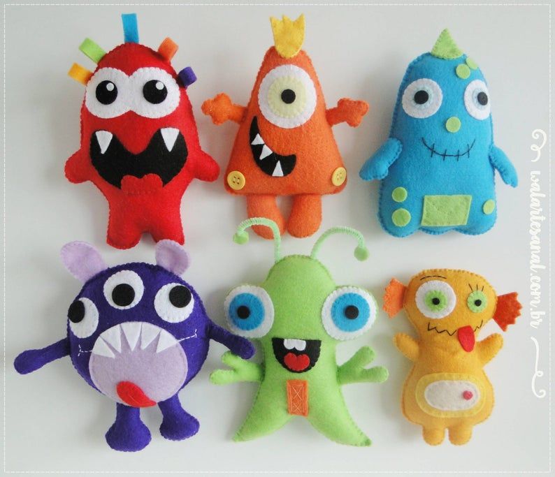 Lovely Monsters Felt Pattern PDF Handsew Halloween Lovely Monsters Felt Pattern PDF Handsew Halloween