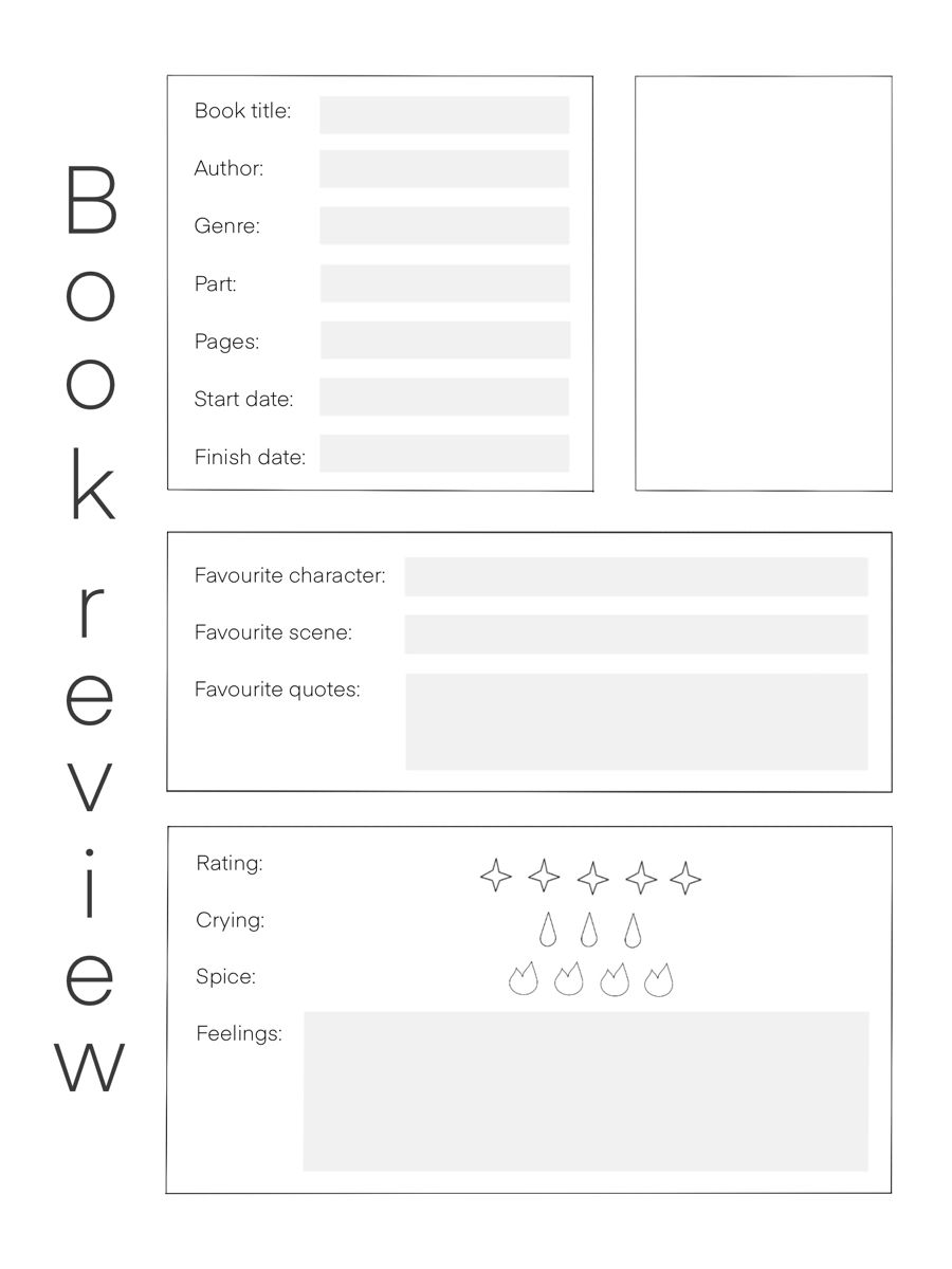 Book Review Template Book Report Templates Daily Planner Pages 