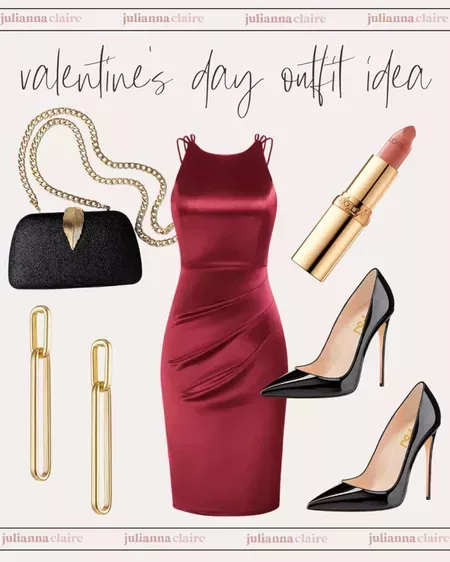 Look gorgeous on your Valentine's date! These affordable style pieces from Amazon will have you looking and feeling amazing on Valentine's Day! Click to shop the dress, black heels, and accessories now!