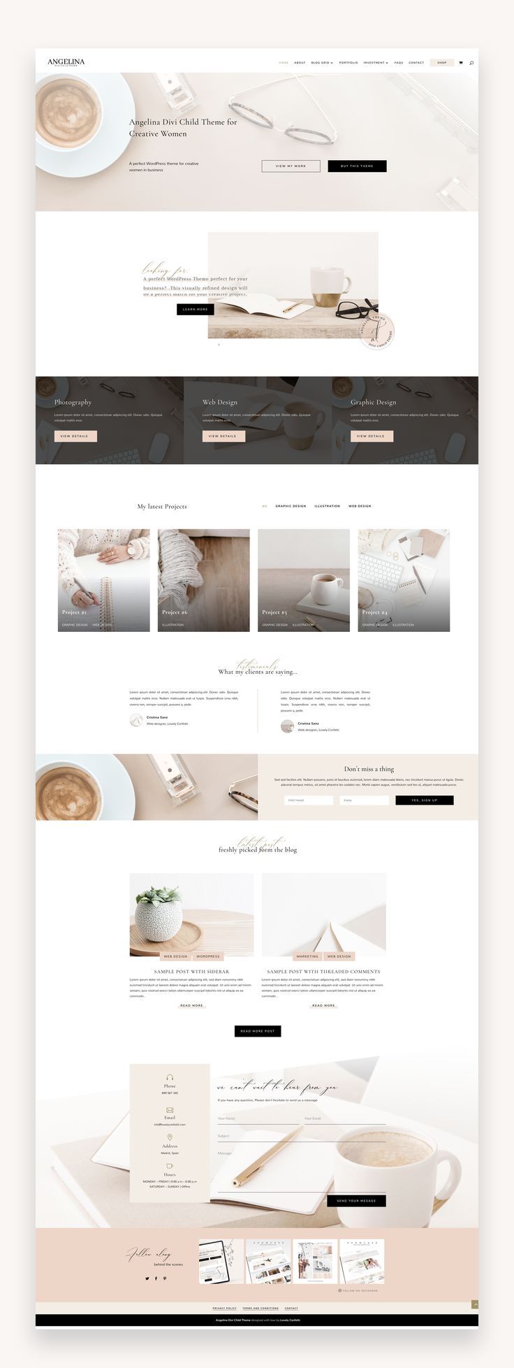 Angelina - Divi Child Theme - Market WP Themes