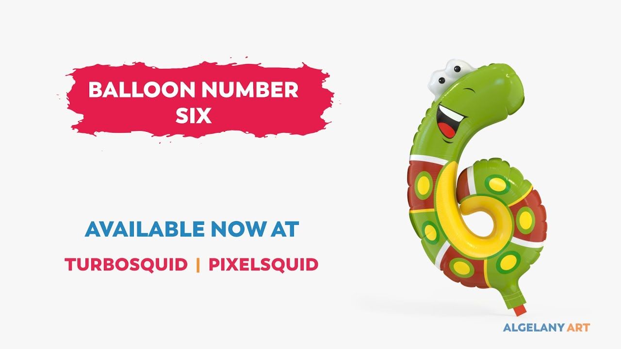 3D Stylized Balloon Number Six | 3D Model | Promo