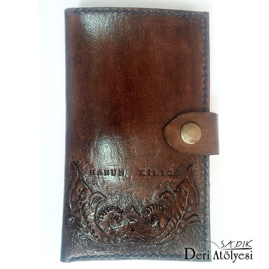 Leathercraft Elyapimi Cuzdan Deri Kisiye Ozel Tasarim Passport Holder Passport