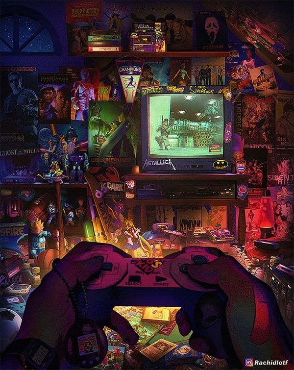 Eine Hommage an die Kinderzimmer der 90er von Rachid Lotf #gamerroom