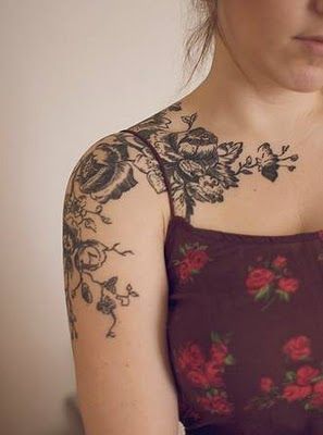 Shoulder Chest Tattoo Floral Tattoo Sleeve Tattoos Feminine Tattoos