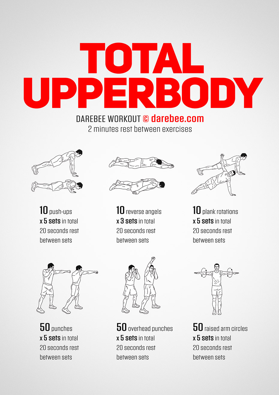 Total Bodyweight Upperbody Workout By DAREBEE darebee workout 