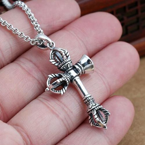18 Sterling Silver Passion Cross Charm Necklace 18 Sterling Silver Passion Cross Charm Necklace
