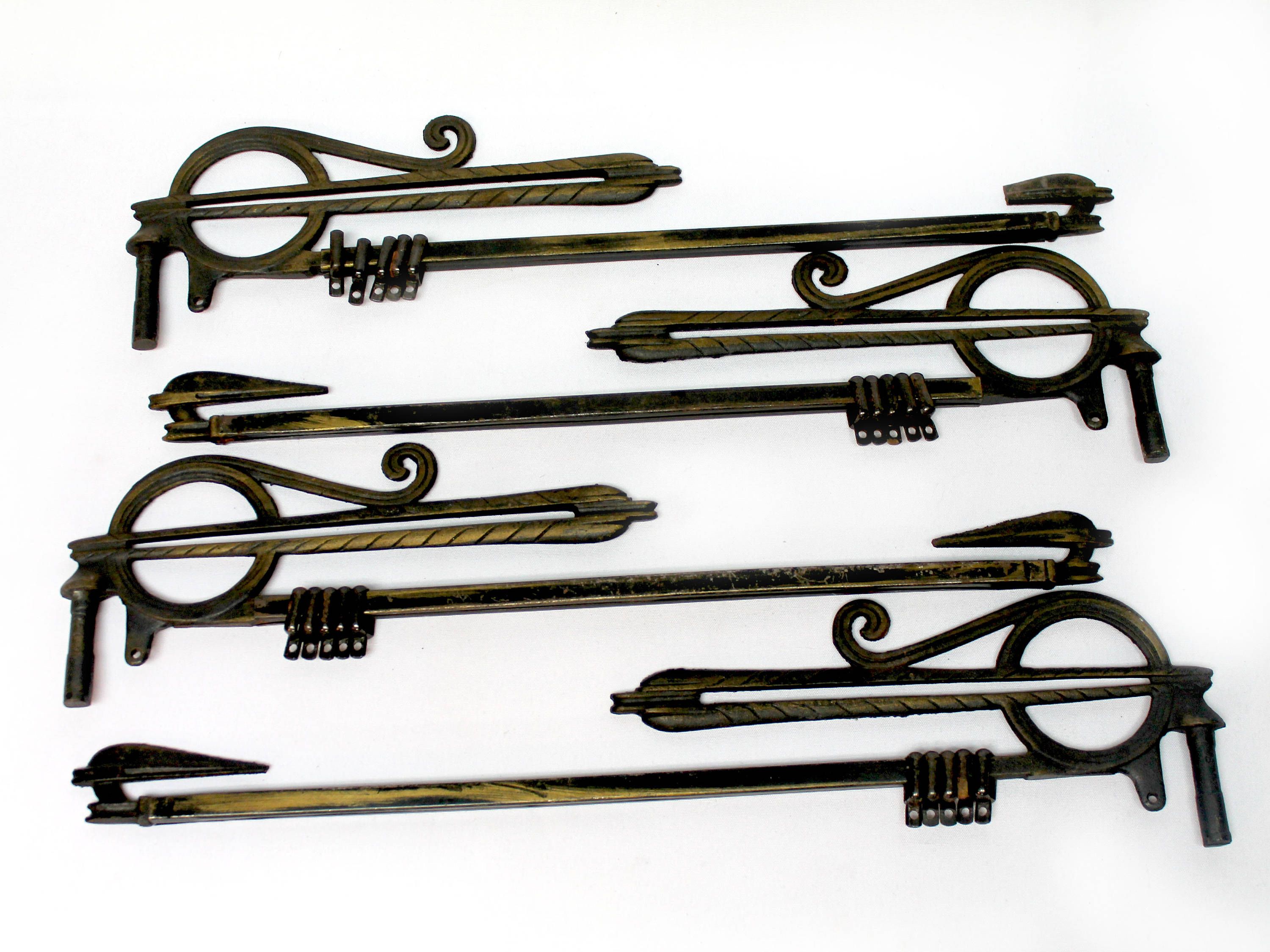 4 Art Deco Antique Short Swing Arm Curtain Rods With Swing Arm Curtain Rods With
