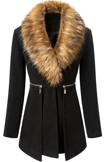 Veste En Laine Zippée Manche Longue Coat Women Fashion Clothes Coat Women Fashion, Womens Fur Collar Coat Jacket
