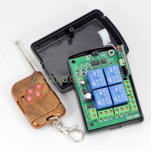 DC12V 10A Relay 4 Channel Wireless RF Remote Control Switch Transmitter Receiver