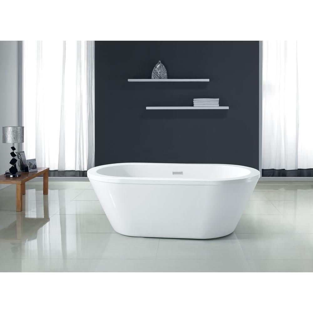 Schon Colton 63 Inches Center Drain Freestanding Bathtub In