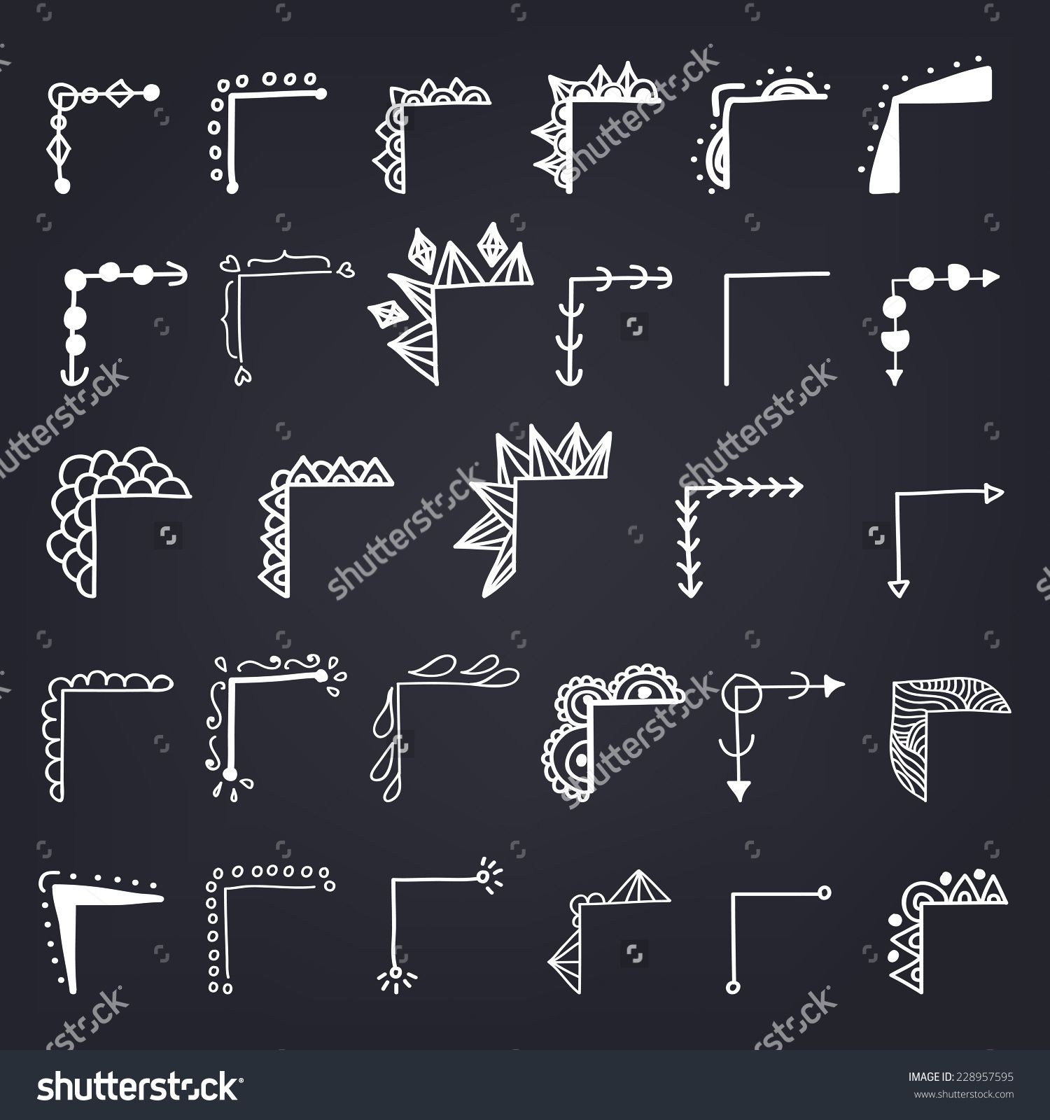 hand drawn doodle book corners on black chalkboard background black chalkboard background for design