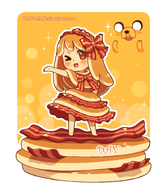 Bacon Pancake by DAV19 on DeviantArt CHIBIS!!! Chibi food, Kawaii