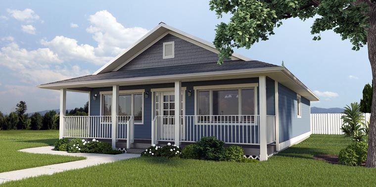 1260 Sq. Ft. Economical Rancher Home W/ Front Porch (HQ Plans & Pictures)