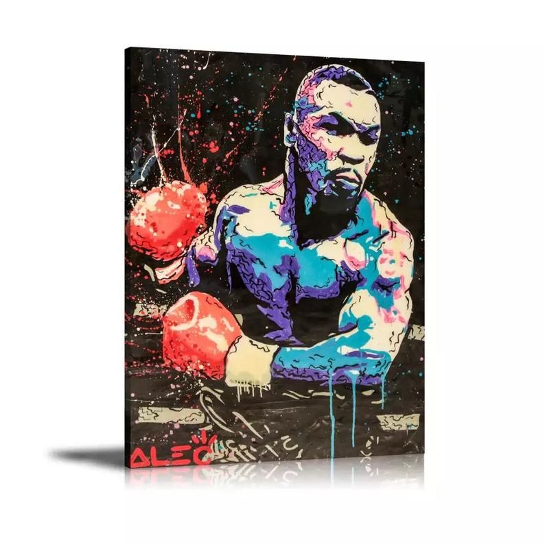 Mike Tyson Canvas Wall Art Modern Pop Art Canvas Oil Etsy Pop Art Canvas Art Painting Oil Abstract Wall Art