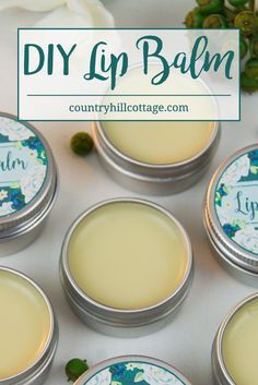 Say goodbye to dry lips with our all-natural 4-ingredient lip balm. The base for this beauty DIY is made with hydrating shea butter and coconut oil to leave lips feeling soft and supple. Bee wax creates a silky-smooth texture, helps to stabilise the balm, and further protects lips from drying out. You can customise the lip balm with essential oils, such as peppermint, lavender, vanilla, or grapefruit. #skincare #lipbalm #beautydiy | countryhillcottage.com Homemade Lip Balm Recipe, Diy Lip Balm Recipes, Oil Recipes, Scrub Recipe, Beeswax Lip Balm Recipe Diy, Natural Lip Balm Recipe, Homemade Beauty, Diy Beauty, Beauty Tips