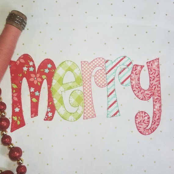 Download Merry Christmas Design for Machine Applique Christmas Word | Etsy | Machine applique designs ...