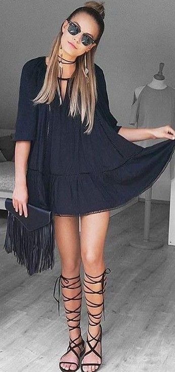 black boho outfit