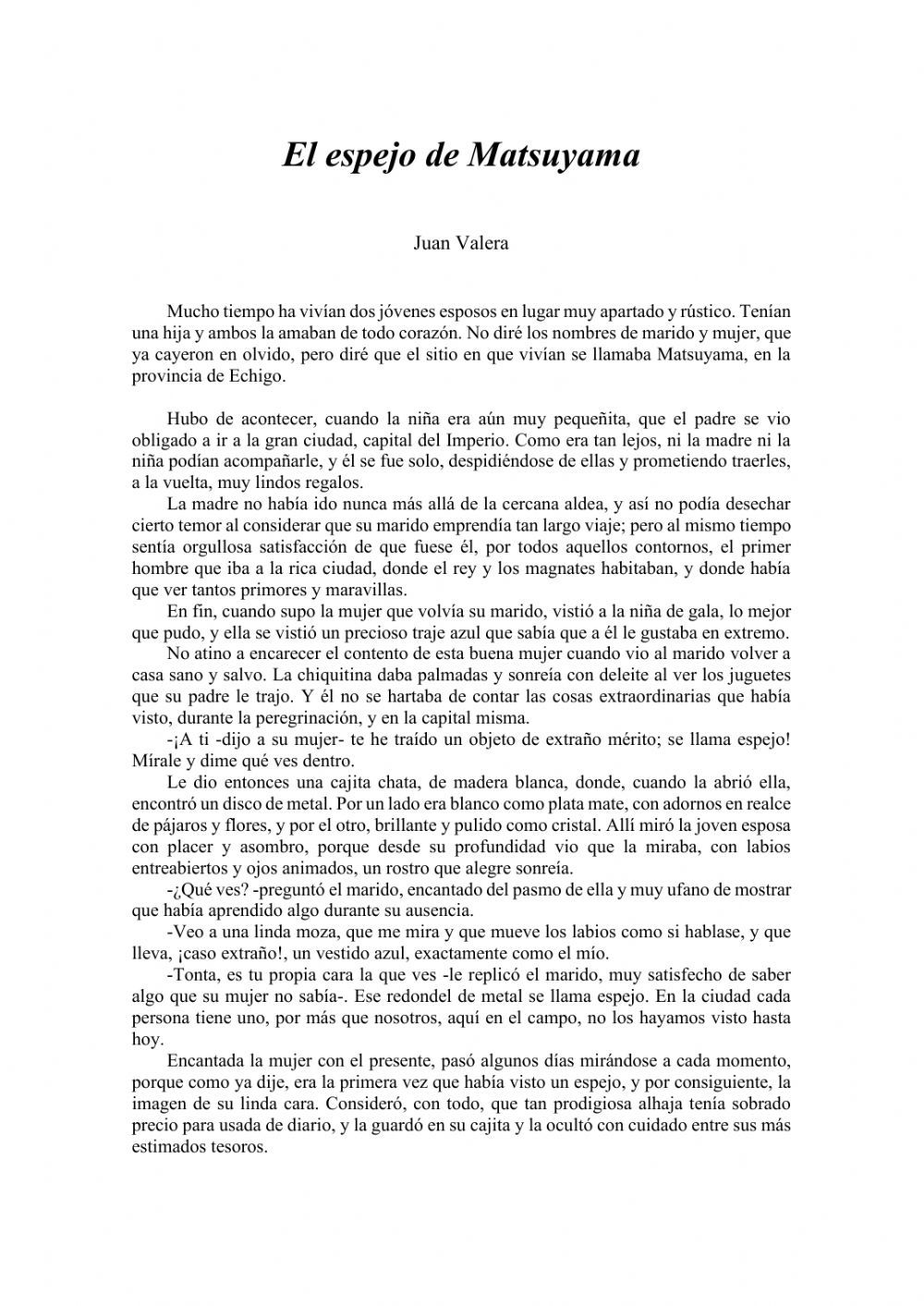 Lectura Comprensiva: La morsa online exercise for