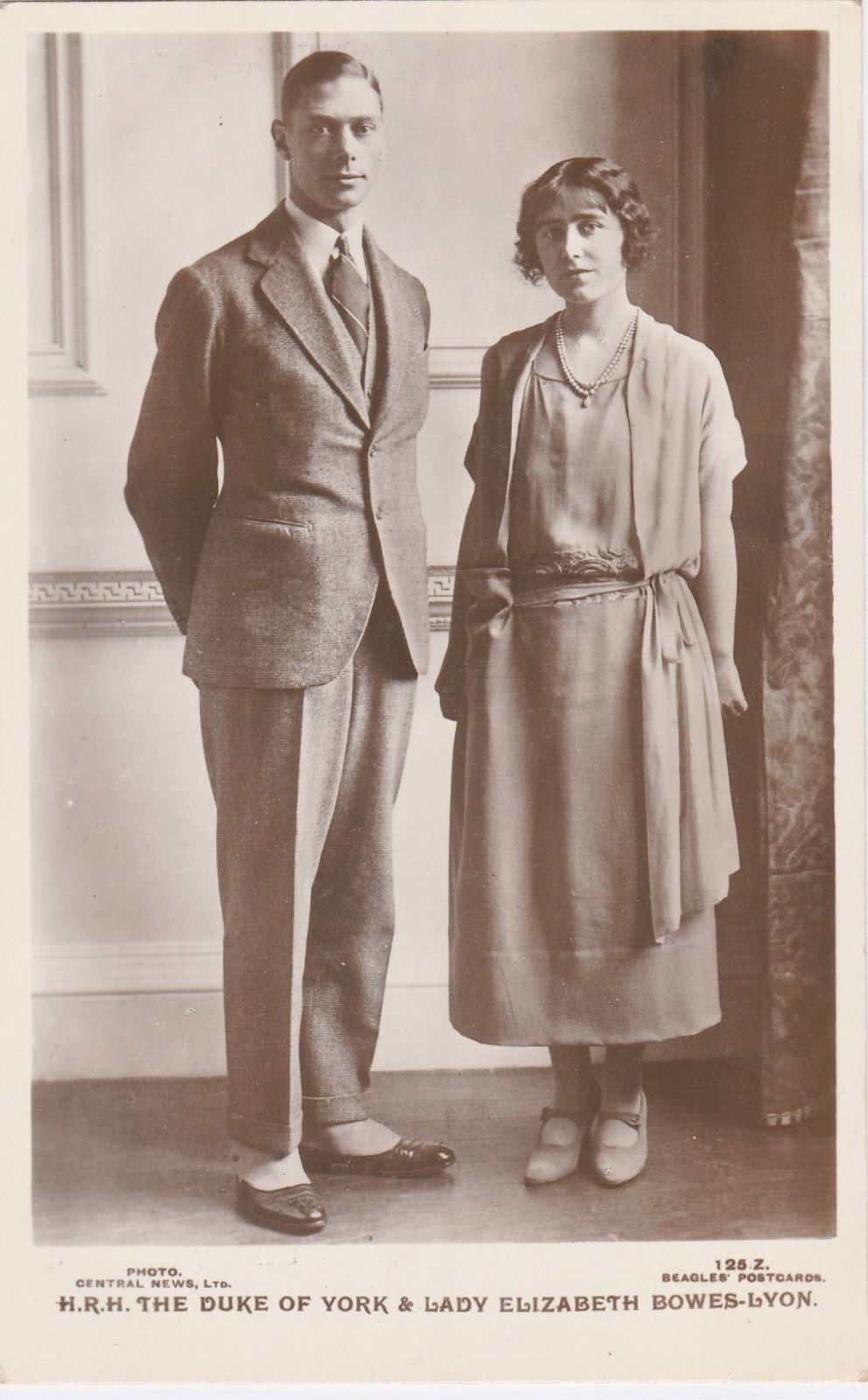 Details About History Of British Monarchy Rare Royalty Photo Duke Of York And Lady Elizabeth With Images Queen Mother Lady Elizabeth George Vi