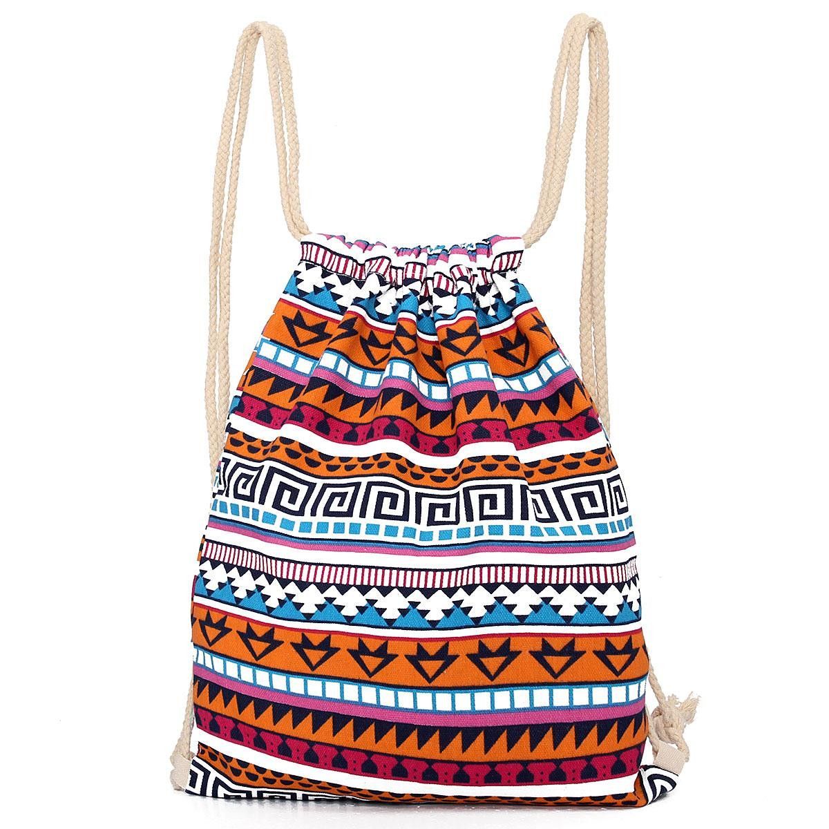 Women Canvas Drawstring Backpack Vintage School S Mochila Women Canvas Drawstring Backpack Vintage School S Mochila Feminina Sports Sack Bag