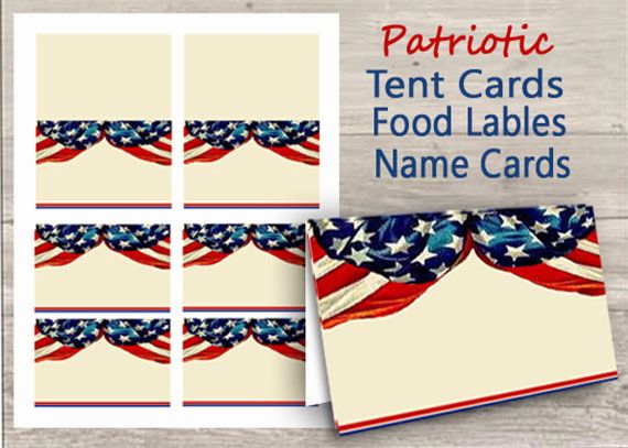 patriotic name tags digital place cards printable buffet table digital place cards