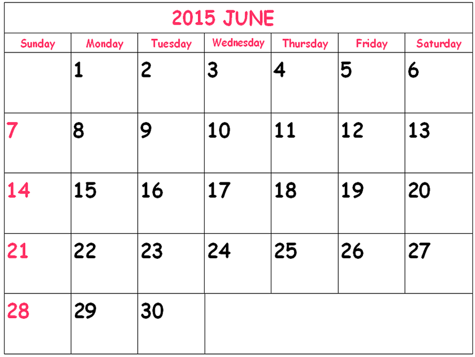 june 2015 calendar cute 5 free printable calendar calendar template june 2015