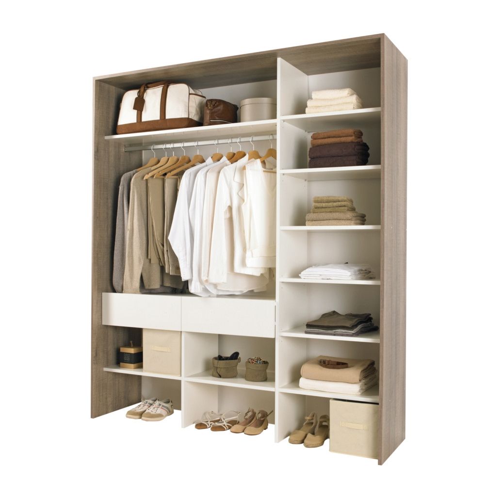 Kit D Amenagement De Placard Clea Gris Blanc Dressing Dressing Amenagement De Pla Amenagement Placard Amenagement Dressing Amenagement Interieur Placard