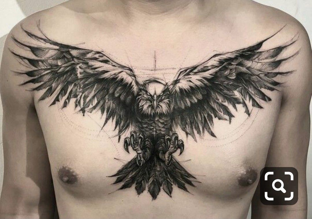 Traditional American Old School Eagle Chest Tattoo Eagle Chest Tattoo Traditional Chest Tattoo Chest Piece Tattoos
