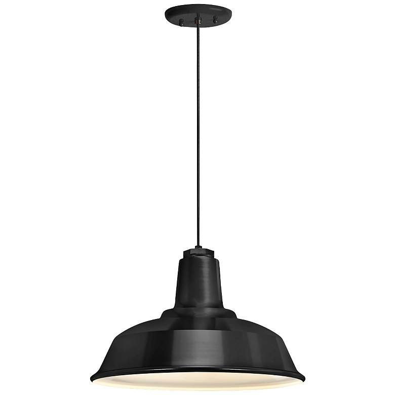 Rlm Heavy Duty 14 Wide Black Outdoor Hanging Light 10p20 Lamps Plus Lights Lighting Wide Black Outdoor Hanging Light, Industrial Outdoor Hanging Lights