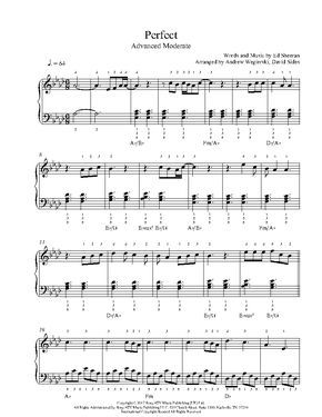 Perfect By Ed Sheeran Piano Sheet Music Rookie Level Clarinet