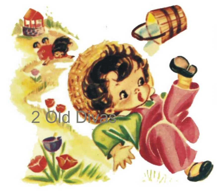 6 Vintage Nursery Rhyme Decals 1950s Stickers 6 Vintage Nursery Rhyme Decals 1950s 9 95 Via Etsy