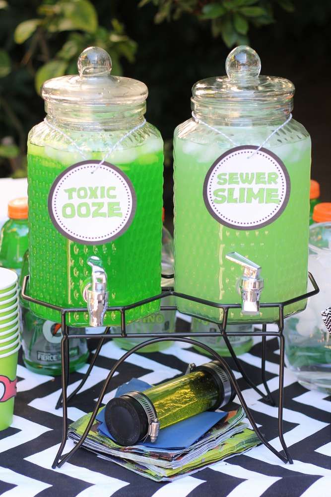 Loving the drinks at this TMNT Cowabirthday! See more party ideas and share your...