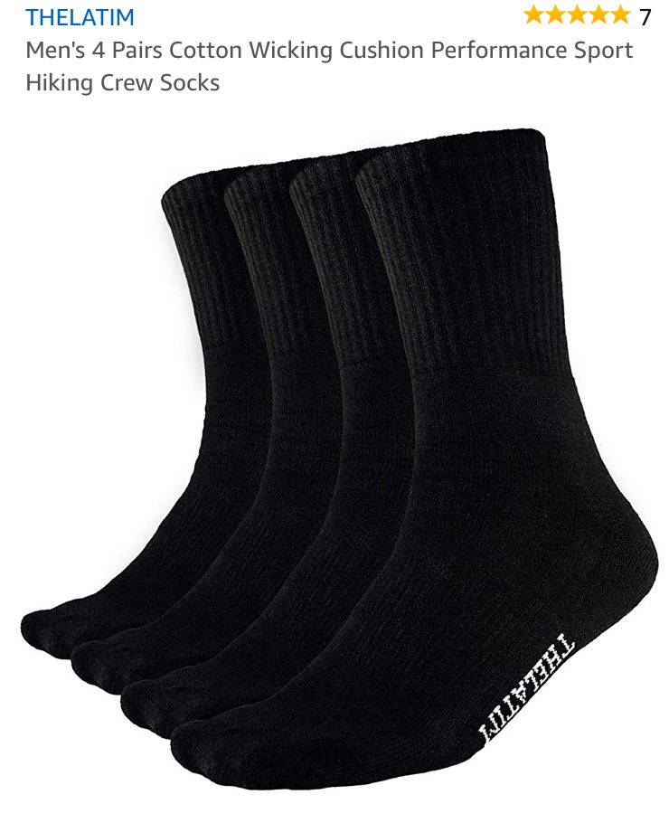 Men S Sports Crew Socks 4 Pack Socks Quality Socks Hiking Socks