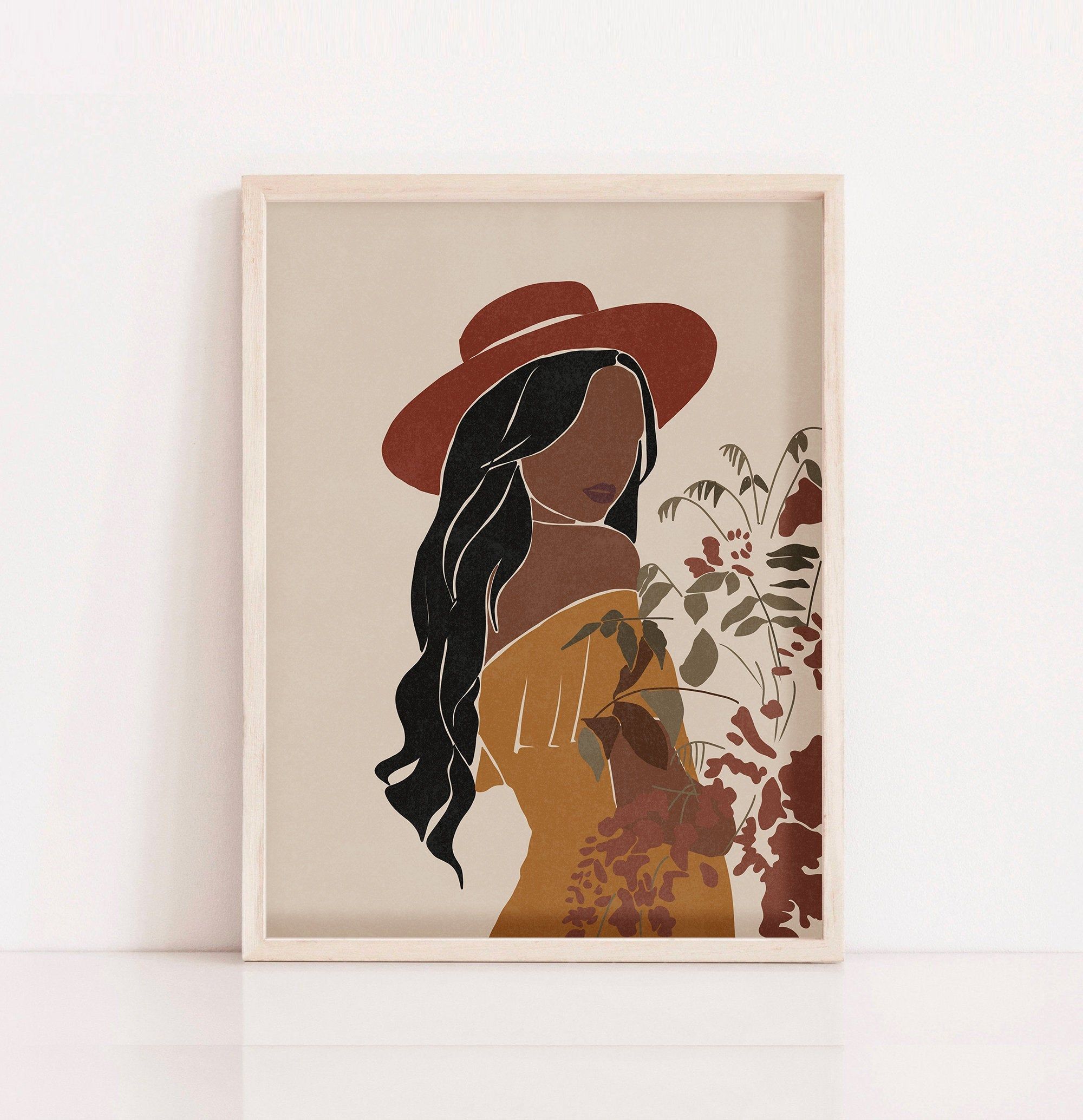 Girl Portrait Abstract art Contemporary art print Woman face portrait Wall art print Home Decor Illustration A4 A5