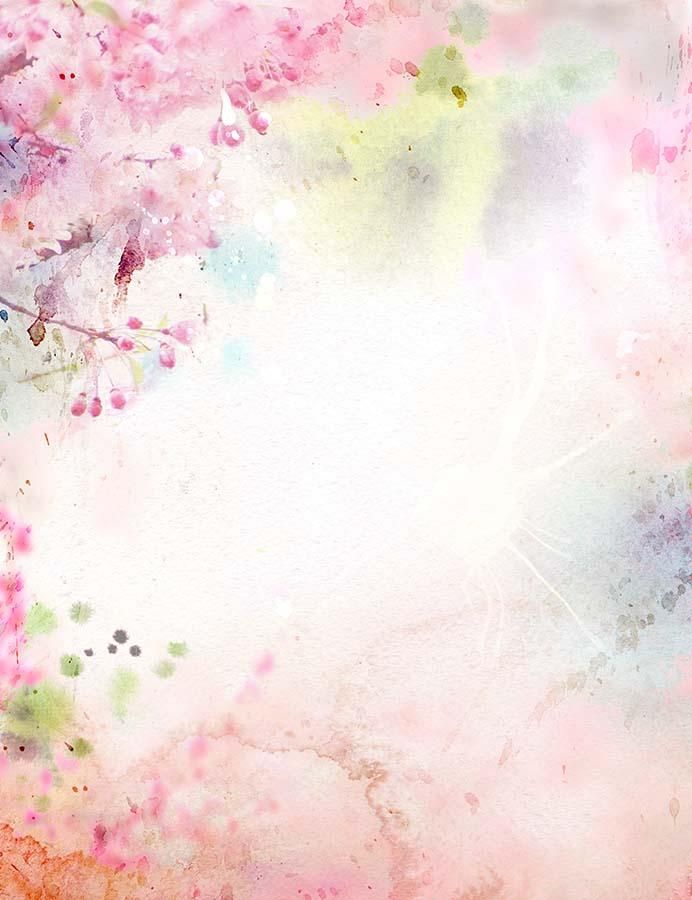 Watercolor Painted Flower Photography Backdrop J Watercolor Painted Flower Photography Backdrop J