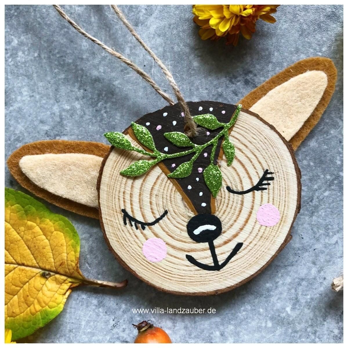 DIY Tierische Baumscheibenanhänger – Villa Landzauber