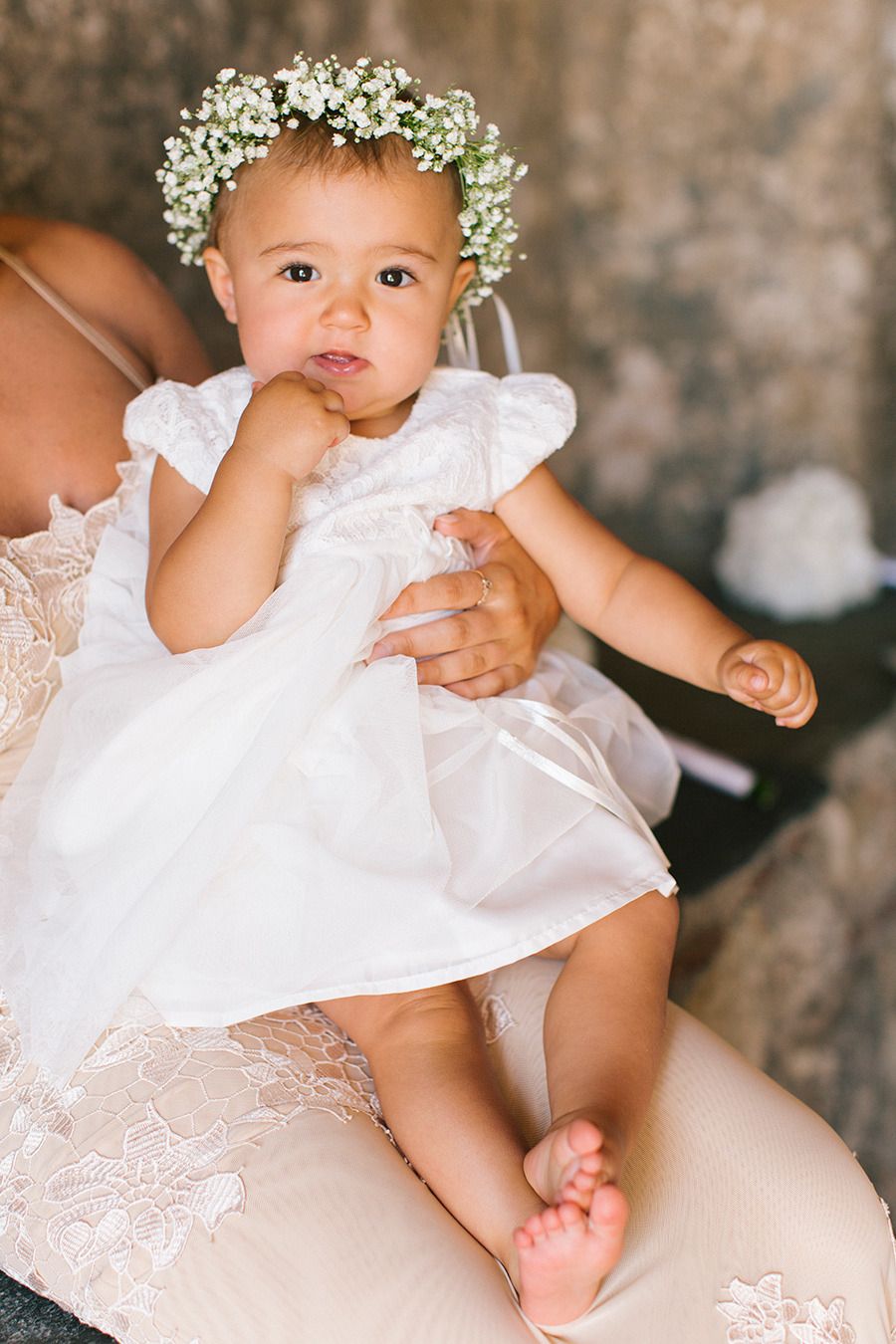 Photography: Anna Roussos Photography - annaroussos.com Read More: http://www.stylemepretty.com/destination-weddings/2014/10/30/organic-elegance-in-greece-at-kinsterna-hotel-spa/ Flower Girl Crown, Wedding Flower Girl, Flower Girl Dresses, Baby Flower Girls, Wedding Kids Outfit, Our Wedding, Dream Wedding, Greece Wedding, Flower Girl Hairstyles