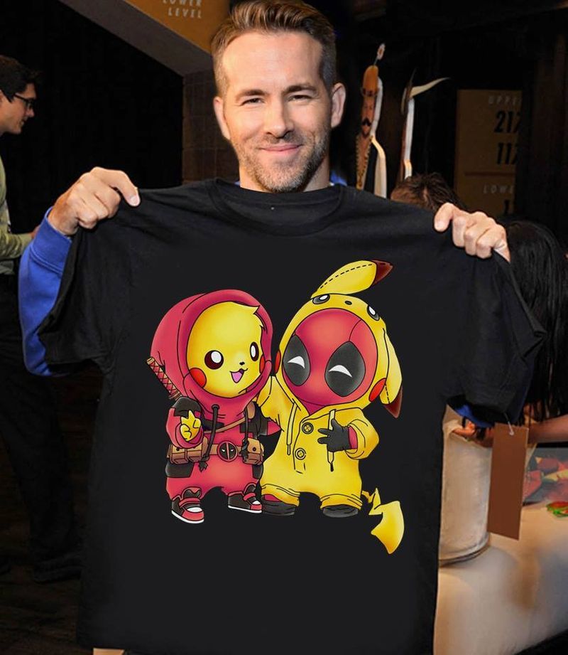 NEW PIKAPOOL FUNNY PIKACHU DEADPOOL MOVIE POSTER COOL IDEAL GIFT FASHION TSHIRT